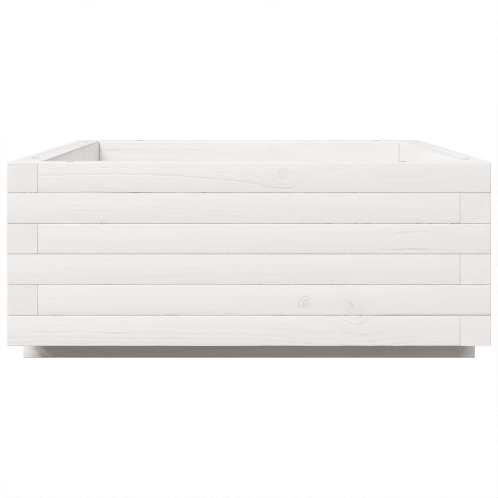 Fioriera da Giardino Bianca 90x60x26,5cm Legno Massello di Pino | homemem39