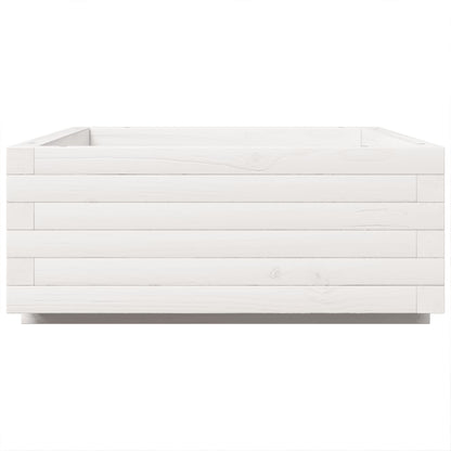 Fioriera da Giardino Bianca 90x60x26,5cm Legno Massello di Pino | homemem39