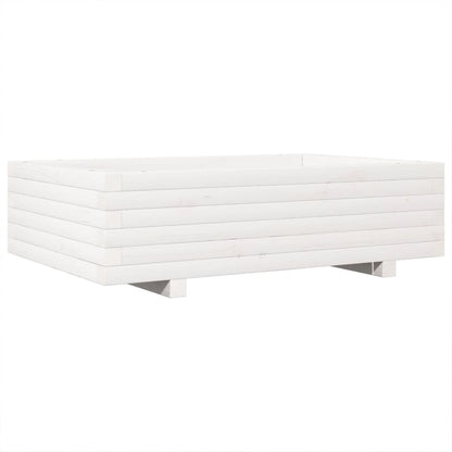 Fioriera da Giardino Bianca 90x60x26,5cm Legno Massello di Pino | homemem39