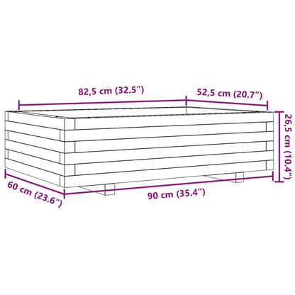 Fioriera da Giardino Bianca 90x60x26,5cm Legno Massello di Pino | homemem39