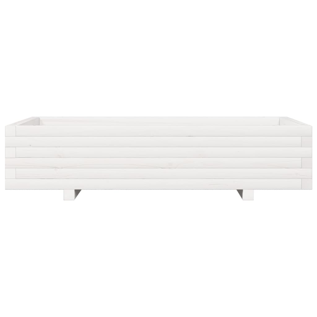 Fioriera da Giardino Bianca 110x60x26, 5cm Massello di Pino | homemem39