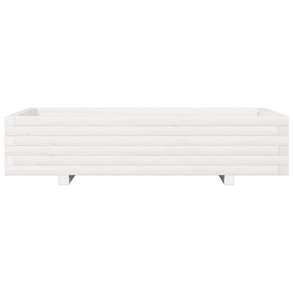 Fioriera da Giardino Bianca 110x60x26, 5cm Massello di Pino | homemem39