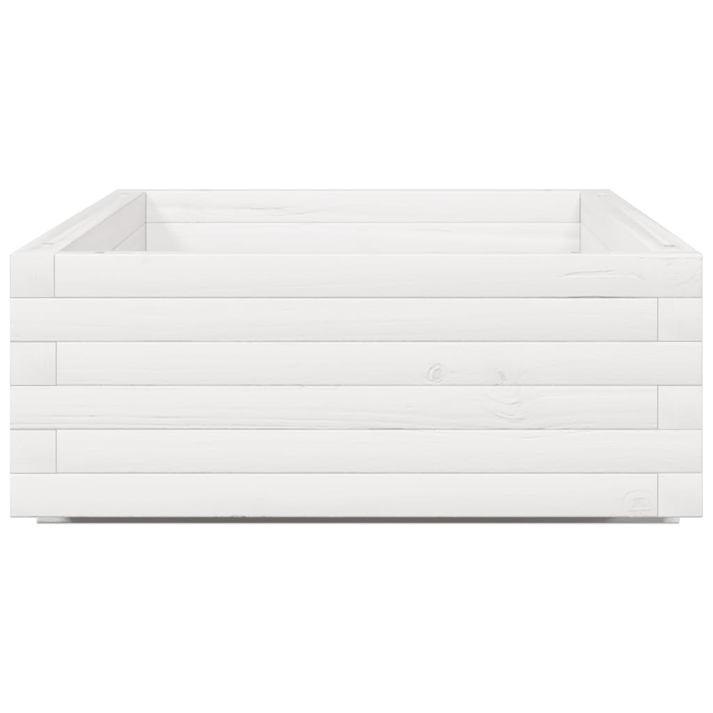 Fioriera da Giardino Bianca 110x60x26, 5cm Massello di Pino | homemem39