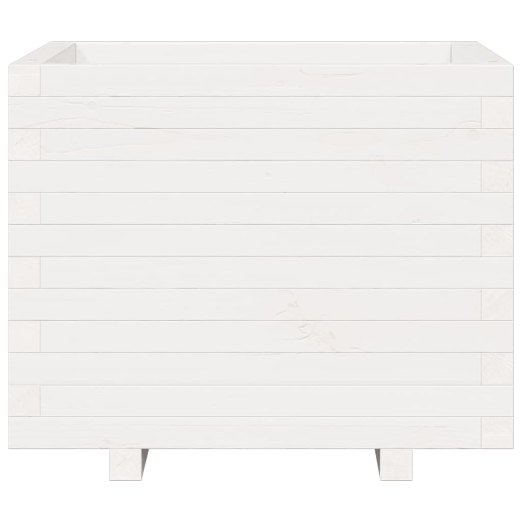 Fioriera da Giardino Bianca 60x60x49,5cm Legno Massello di Pino | homemem39