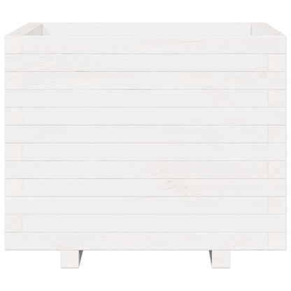 Fioriera da Giardino Bianca 60x60x49,5cm Legno Massello di Pino | homemem39