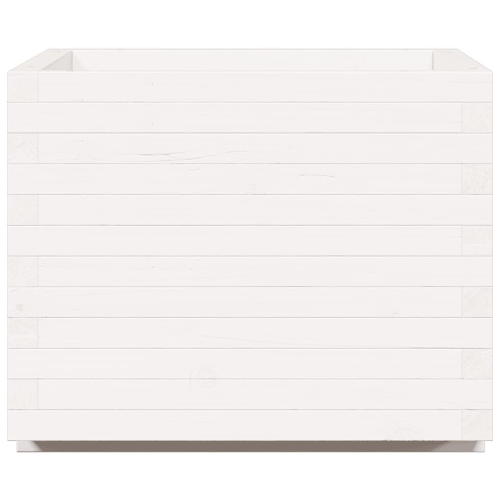 Fioriera da Giardino Bianca 60x60x49,5cm Legno Massello di Pino | homemem39