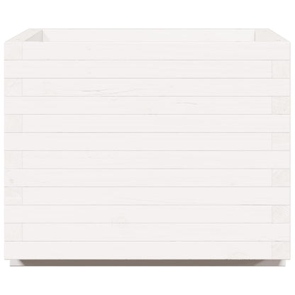 Fioriera da Giardino Bianca 60x60x49,5cm Legno Massello di Pino | homemem39
