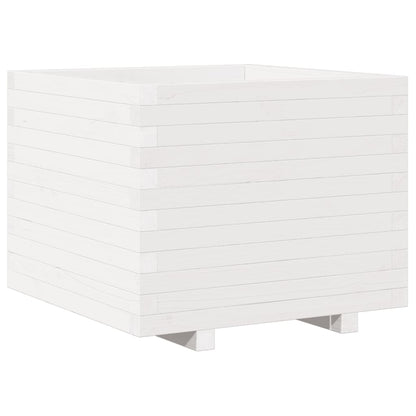 Fioriera da Giardino Bianca 60x60x49,5cm Legno Massello di Pino | homemem39