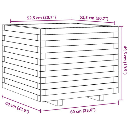 Fioriera da Giardino Bianca 60x60x49,5cm Legno Massello di Pino | homemem39