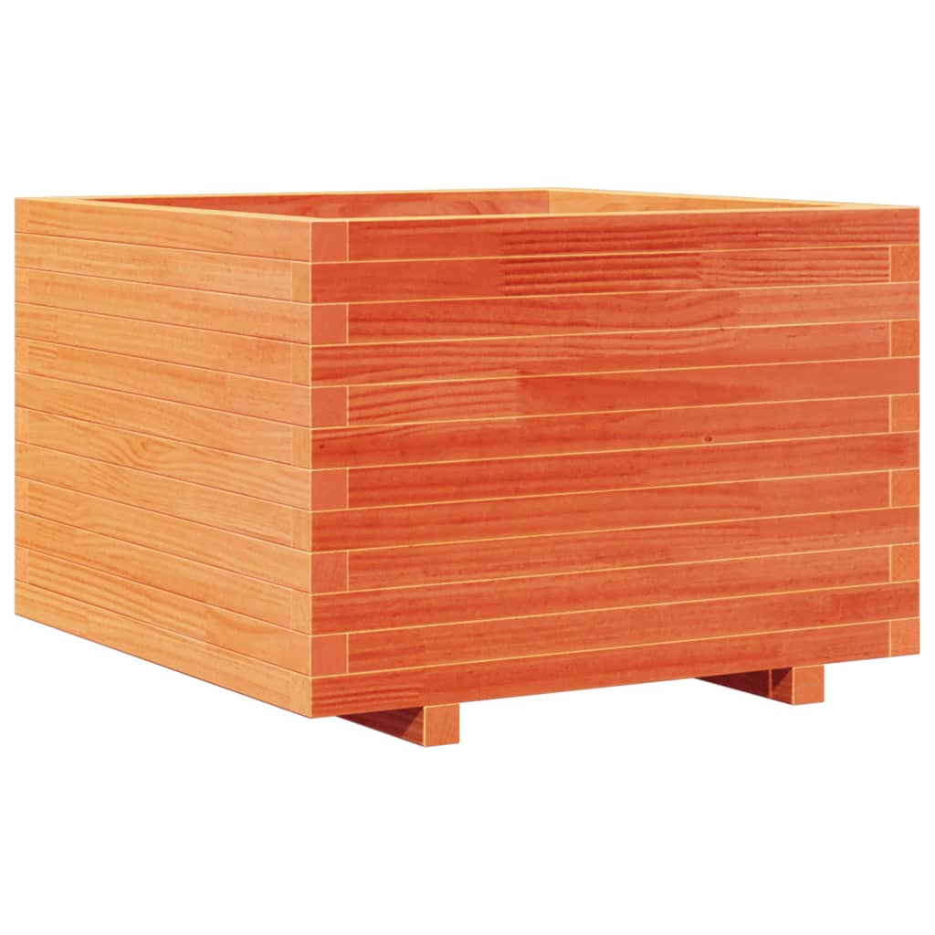 Fioriera Giardino Marrone Cera 70x70x49,5cm Legno Massello Pino - homemem39