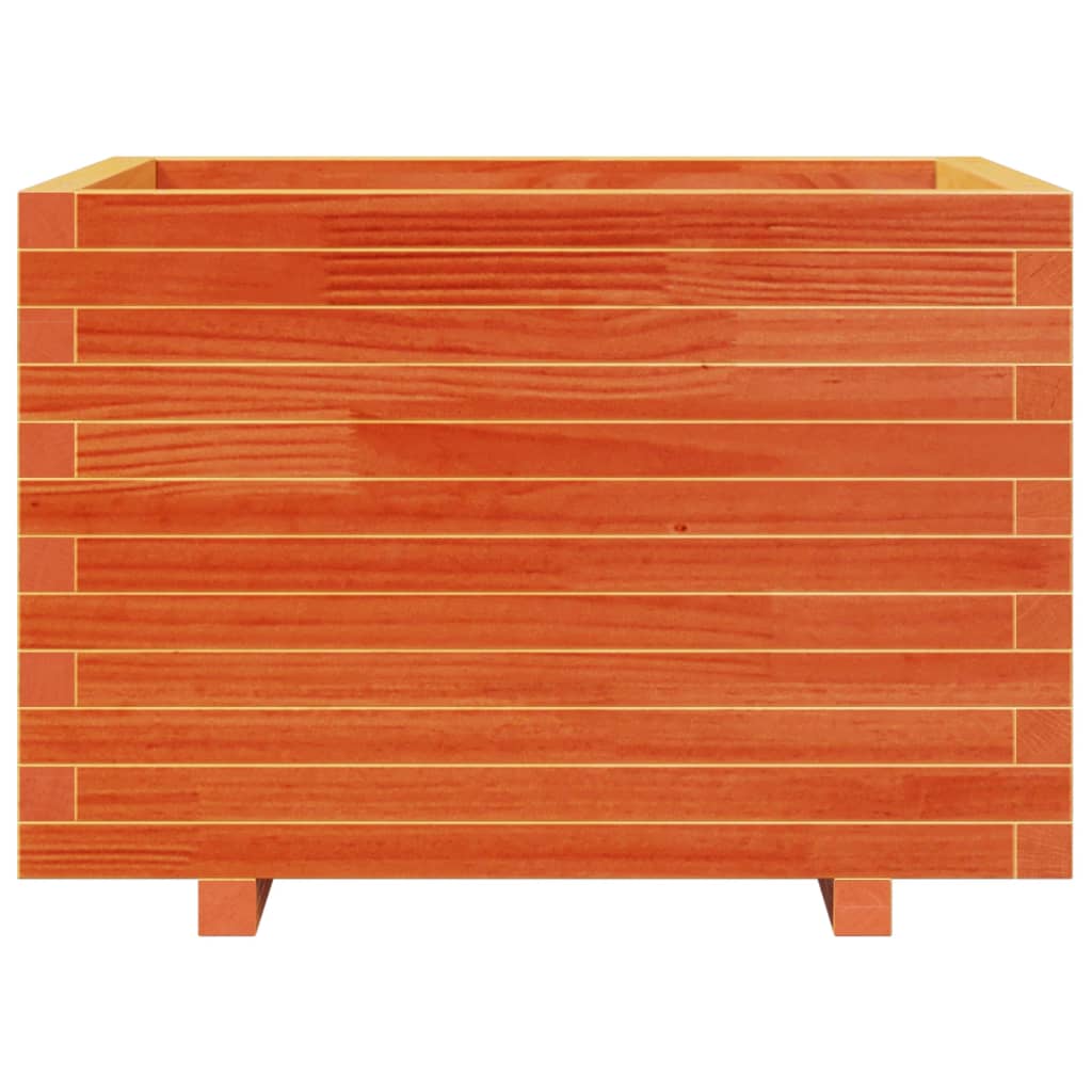 Fioriera Giardino Marrone Cera 70x70x49,5cm Legno Massello Pino - homemem39