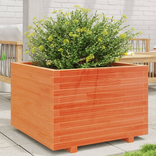 Fioriera Giardino Marrone Cera 70x70x49,5cm Legno Massello Pino - homemem39