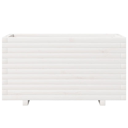 Fioriera da Giardino Bianca 90x40x49,5cm Legno Massello di Pino
