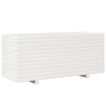 Fioriera da Giardino Bianca 110x40x49,5 cm Legno Massello Pino - homemem39
