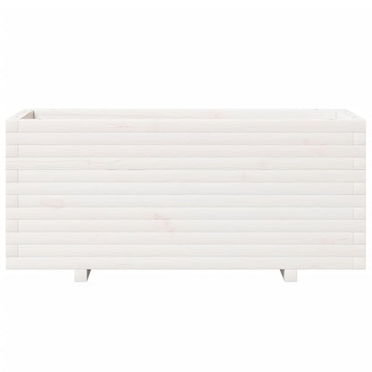 Fioriera da Giardino Bianca 110x40x49,5 cm Legno Massello Pino - homemem39