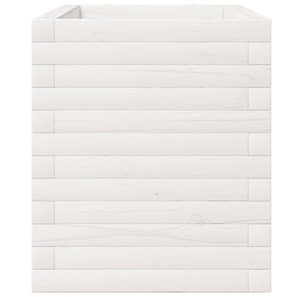 Fioriera da Giardino Bianca 110x40x49,5 cm Legno Massello Pino - homemem39