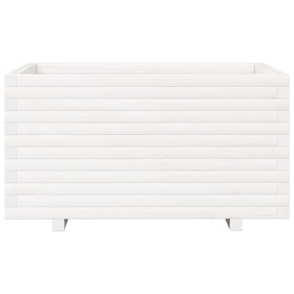 Fioriera da Giardino Bianca 90x60x49,5cm Legno Massello di Pino | homemem39