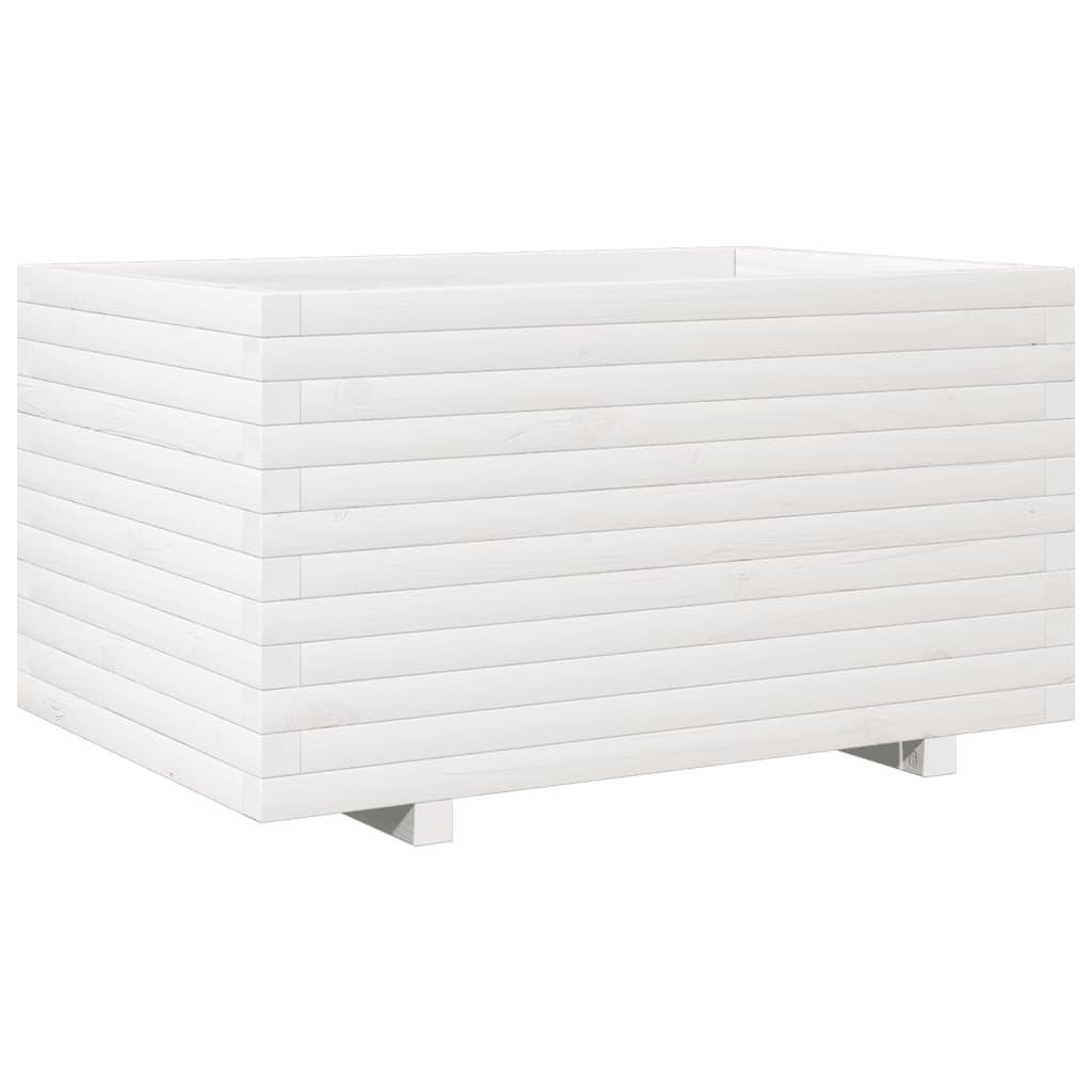Fioriera da Giardino Bianca 90x60x49,5cm Legno Massello di Pino | homemem39