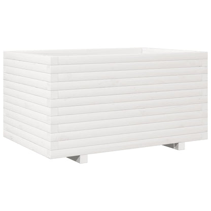 Fioriera da Giardino Bianca 90x60x49,5cm Legno Massello di Pino | homemem39