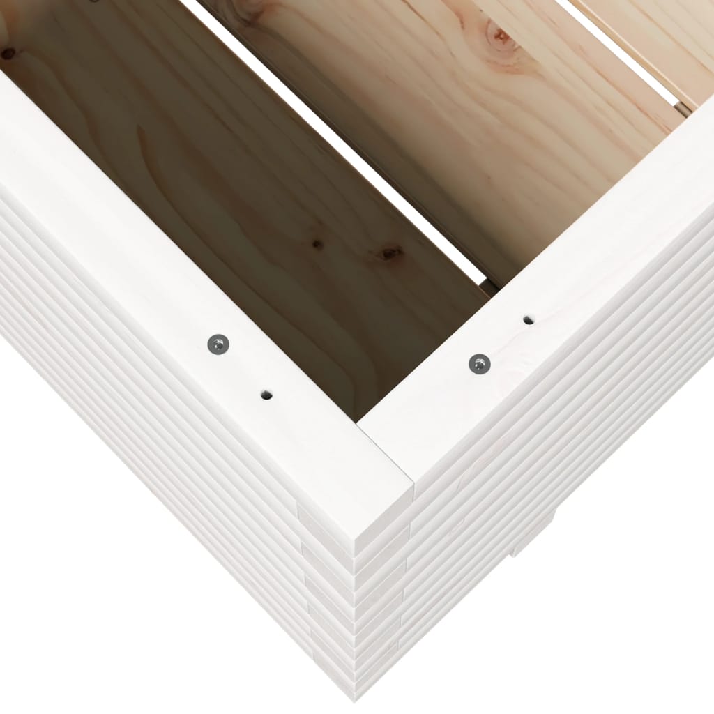 Fioriera da Giardino Bianca 90x60x49,5cm Legno Massello di Pino | homemem39