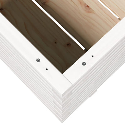 Fioriera da Giardino Bianca 90x60x49,5cm Legno Massello di Pino | homemem39