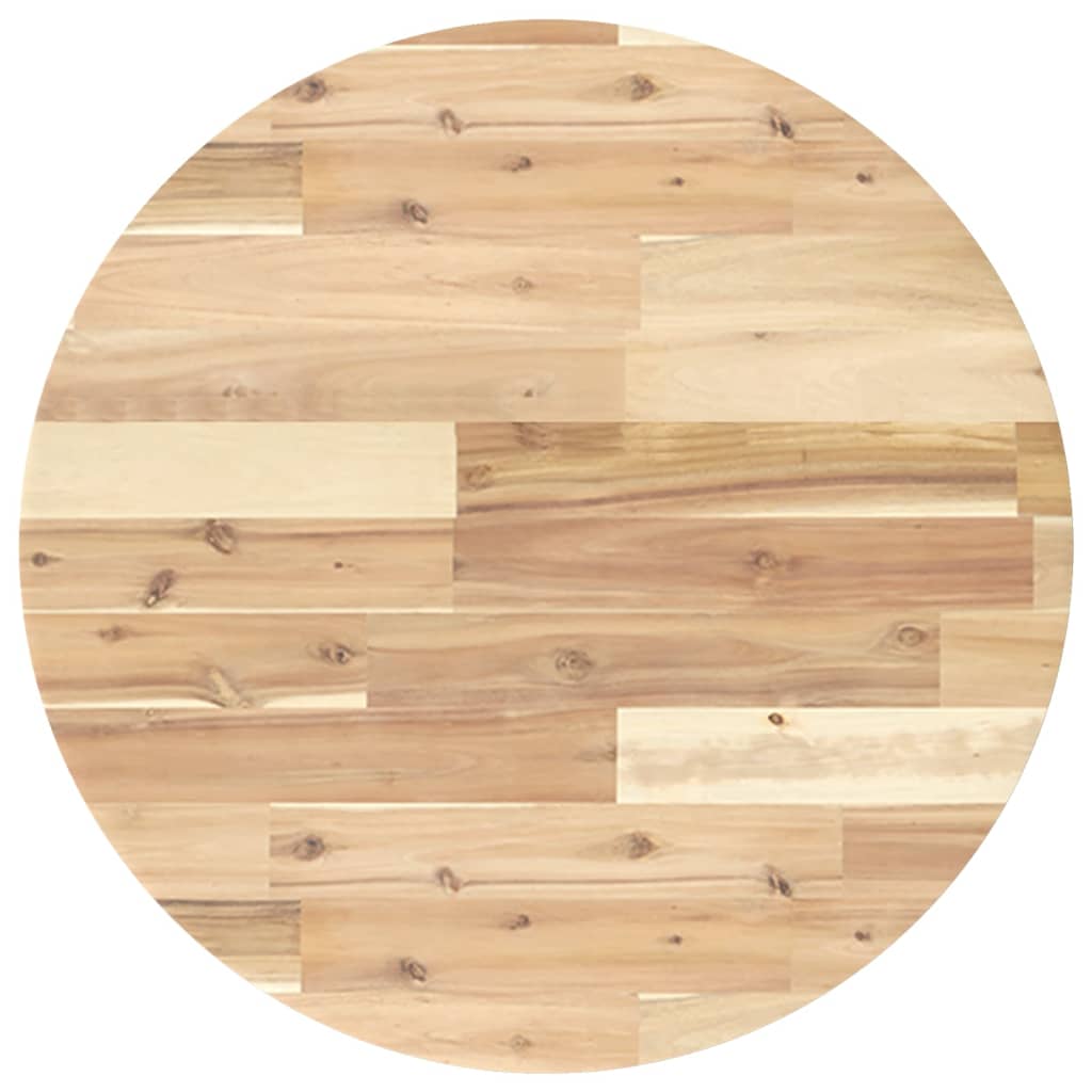 Piano Tavolo Rotondo Ø60x2 cm in Legno Massello di Acacia | homemem39