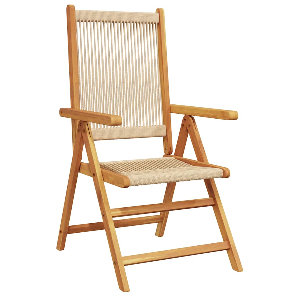 Set Pranzo da Giardino 7 pz Beige Polipropilene/ Legno Massello | homemem39