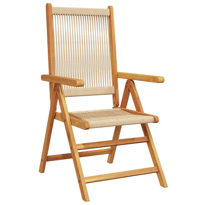Set Pranzo da Giardino 7 pz Beige Polipropilene/ Legno Massello | homemem39
