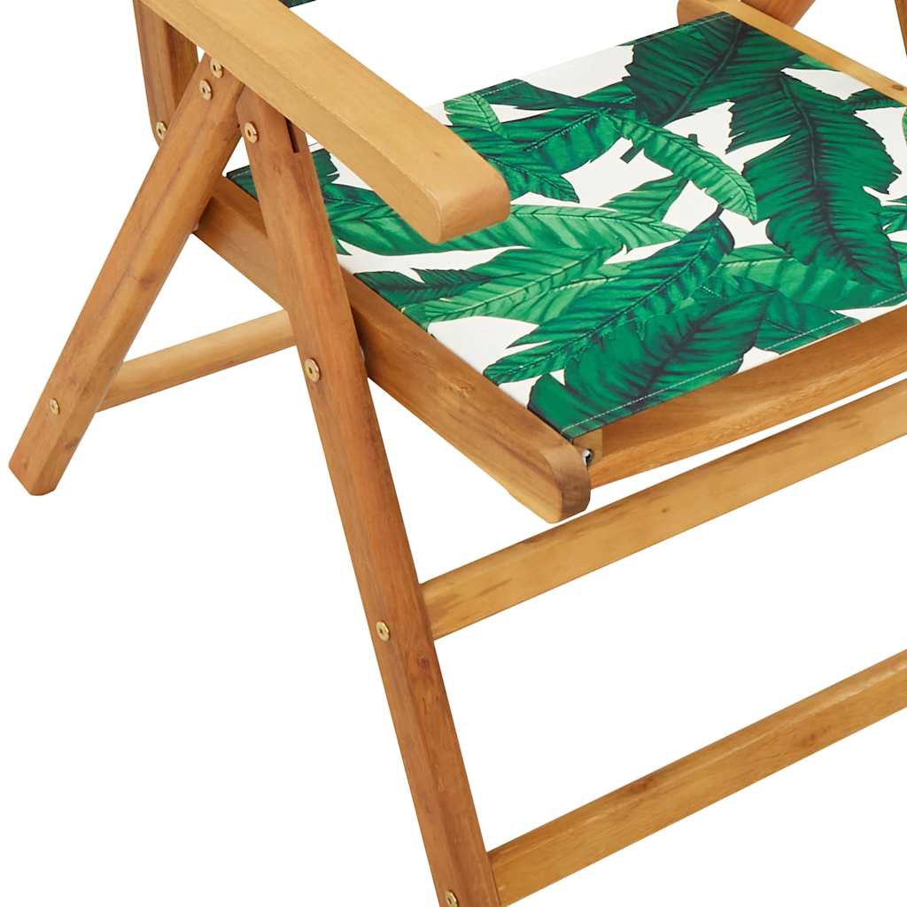 Set Pranzo da Giardino 7 pz Foglie in Tessuto e Legno Massello | homemem39