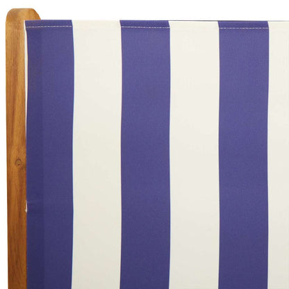 Set Pranzo Giardino 7pz Blu e Bianco Tessuto e Legno Massello | homemem39