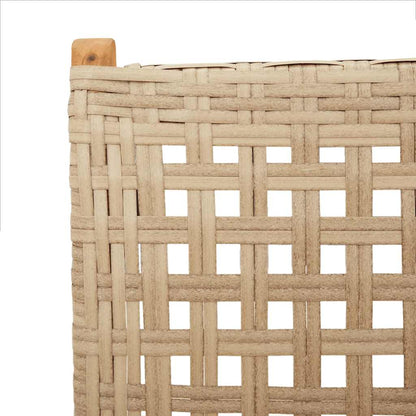 Set Pranzo da Giardino 7 pz Beige Polyrattan e Legno Massello | homemem39