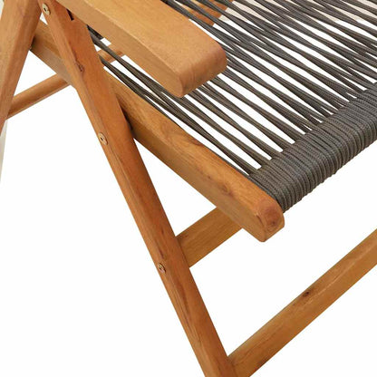 Set da Pranzo da Giardino 7 pz Polipropilene e Legno Massello