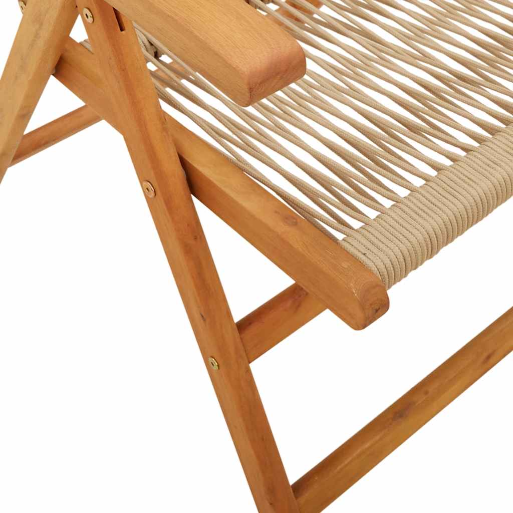 Set Pranzo da Giardino 7 pz Beige Polipropilene/ Legno Massello