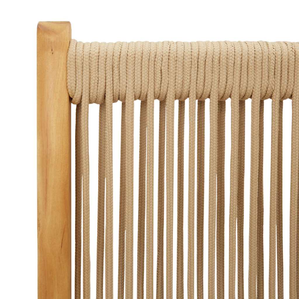 Set Pranzo da Giardino 7 pz Beige Polipropilene/ Legno Massello