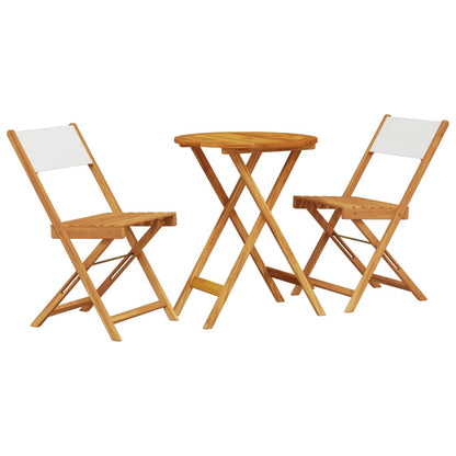 Set da Bistrot 3pz Bianco Crema in Tessuto e Legno Massello | homemem39