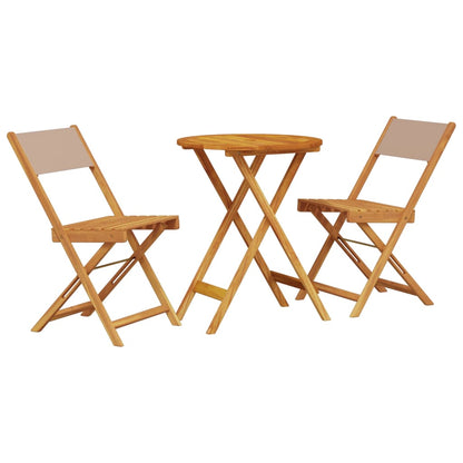 Set da Bistrot 3pz Tortora in Tessuto e Legno Massello | homemem39