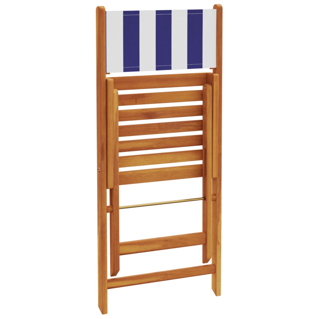 Set da Bistrot 3pz Blu e Bianco in Tessuto e Legno Massello | homemem39