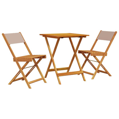 Set da Bistrot 3pz Tortora in Tessuto e Legno Massello | homemem39