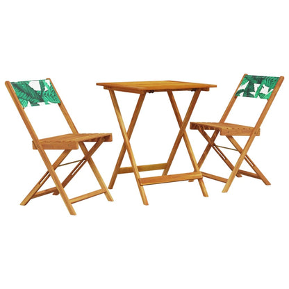 Set da Bistrot 3 pz Motivo Foglie in Tessuto e Legno Massello | homemem39