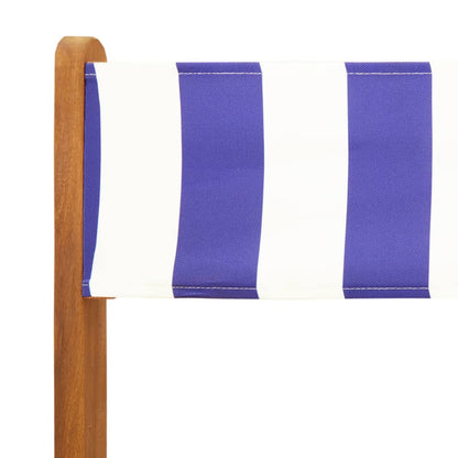 Set da Bistrot 3pz Blu e Bianco in Tessuto e Legno Massello - homemem39