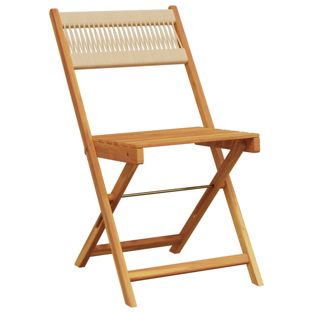 Set Pranzo da Giardino 5 pz Beige Polipropilene/ Legno Massello | homemem39
