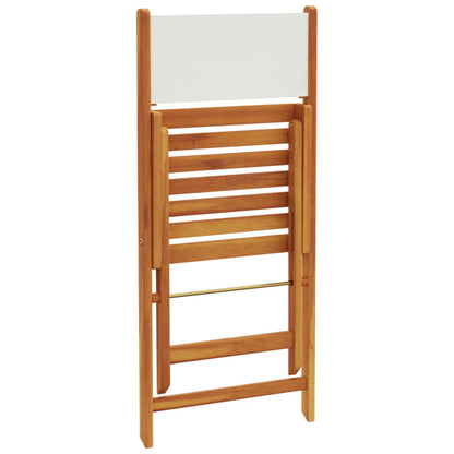 Set Pranzo da Giardino 5pz Crema in Tessuto e Legno Massello | homemem39