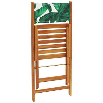 Set Pranzo da Giardino 5 pz Foglie in Tessuto e Legno Massello | homemem39
