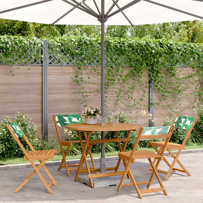 Set Pranzo da Giardino 5 pz Foglie in Tessuto e Legno Massello | homemem39
