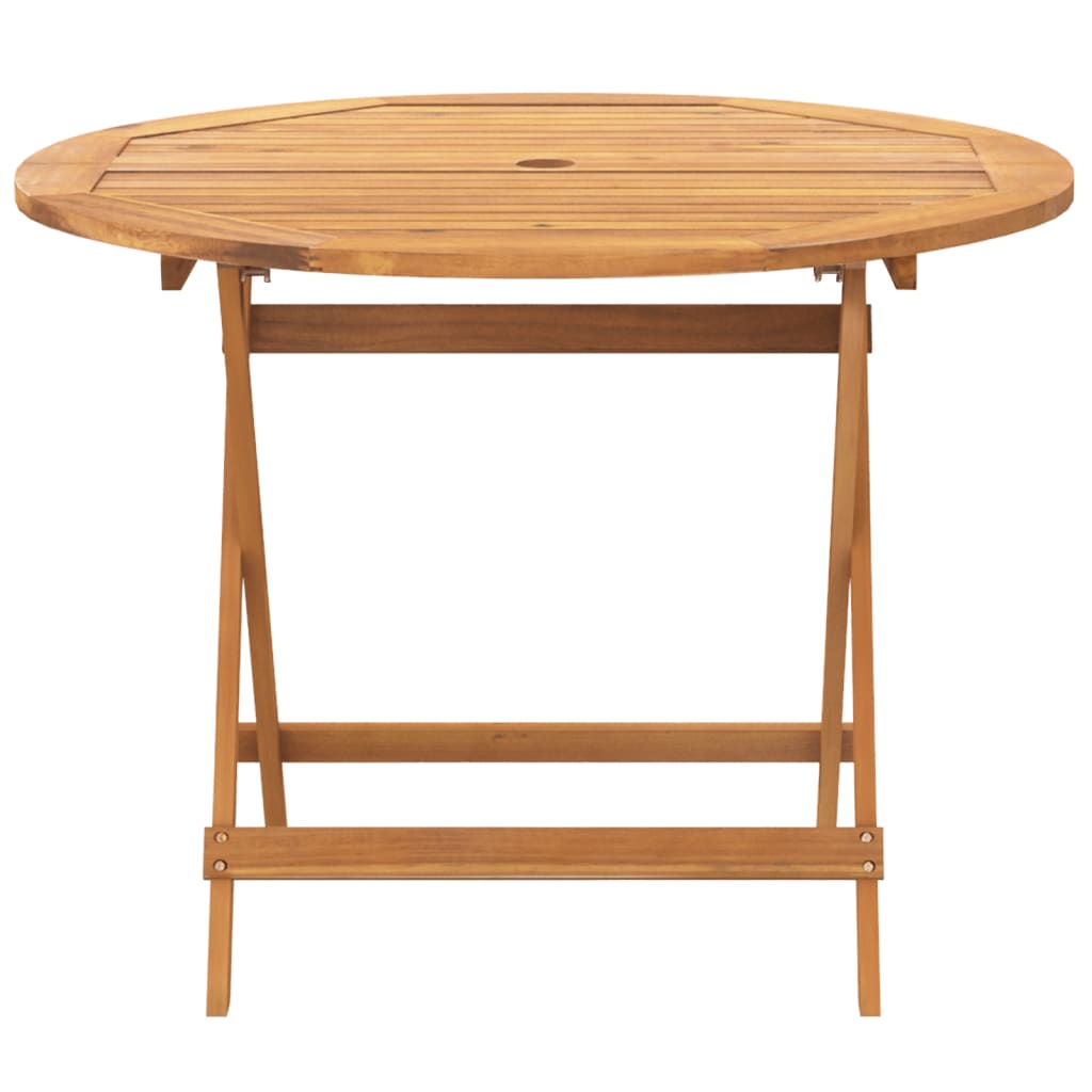 Set Pranzo Giardino 5pz Blu e Bianco Tessuto e Legno Massello | homemem39