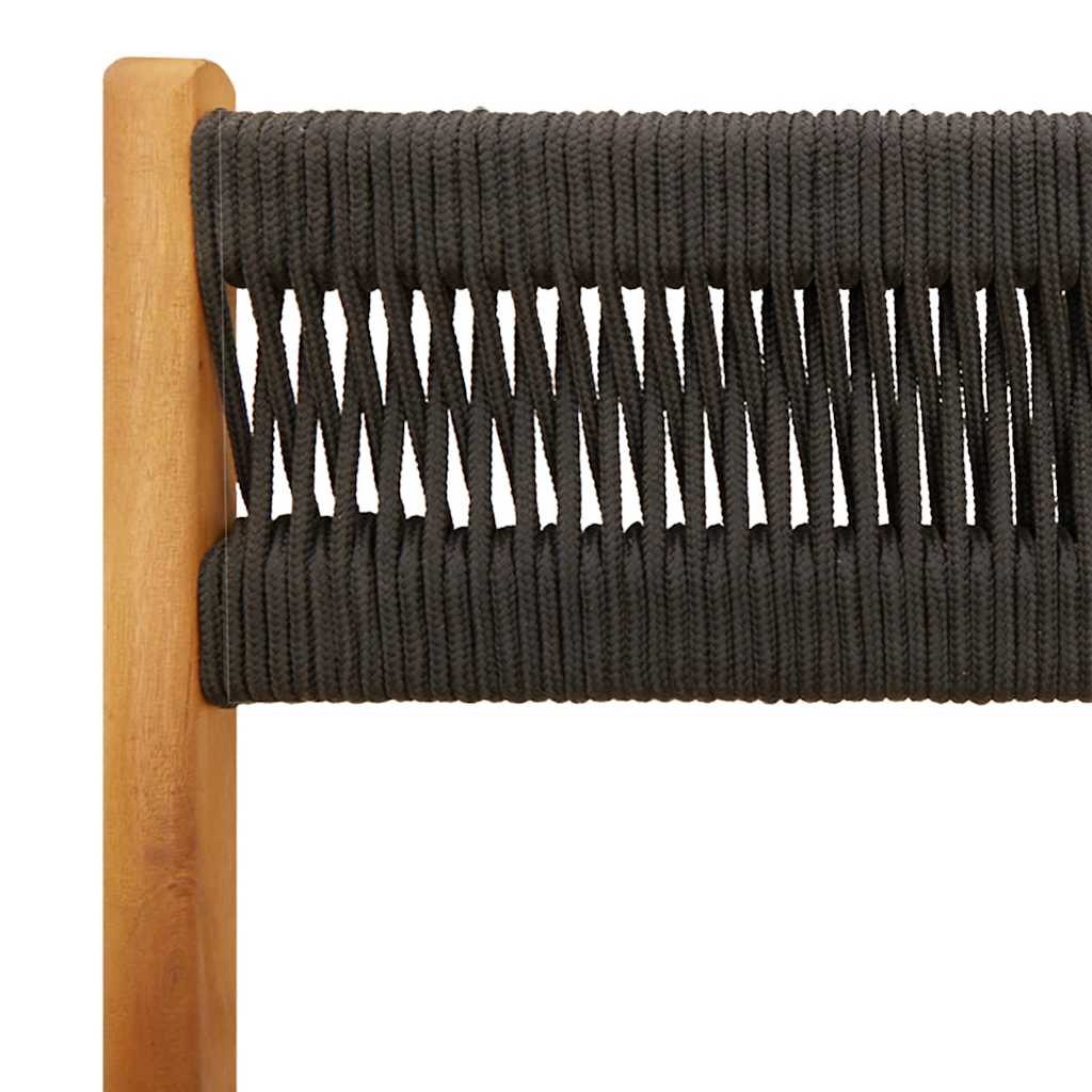 Set Pranzo da Giardino 5 pz Nero Polipropilene e Legno Massello | homemem39