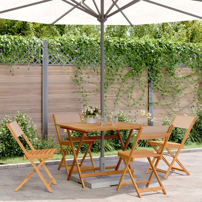 Set da Pranzo da Giardino 5 pz Tortora Tessuto e Legno Massello | homemem39