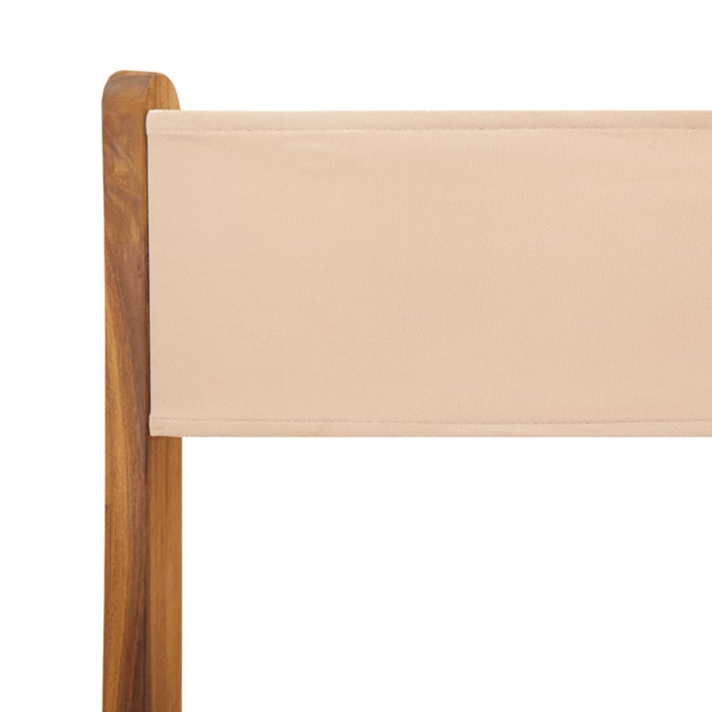 Set Pranzo da Giardino 5 pz Beige in Tessuto e Legno Massello | homemem39