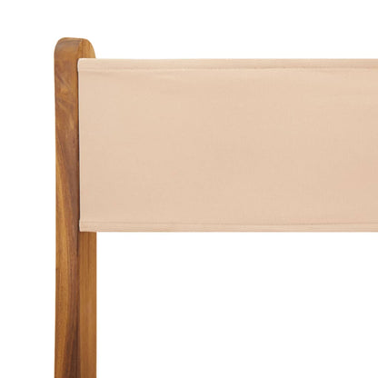 Set Pranzo da Giardino 5 pz Beige in Tessuto e Legno Massello | homemem39