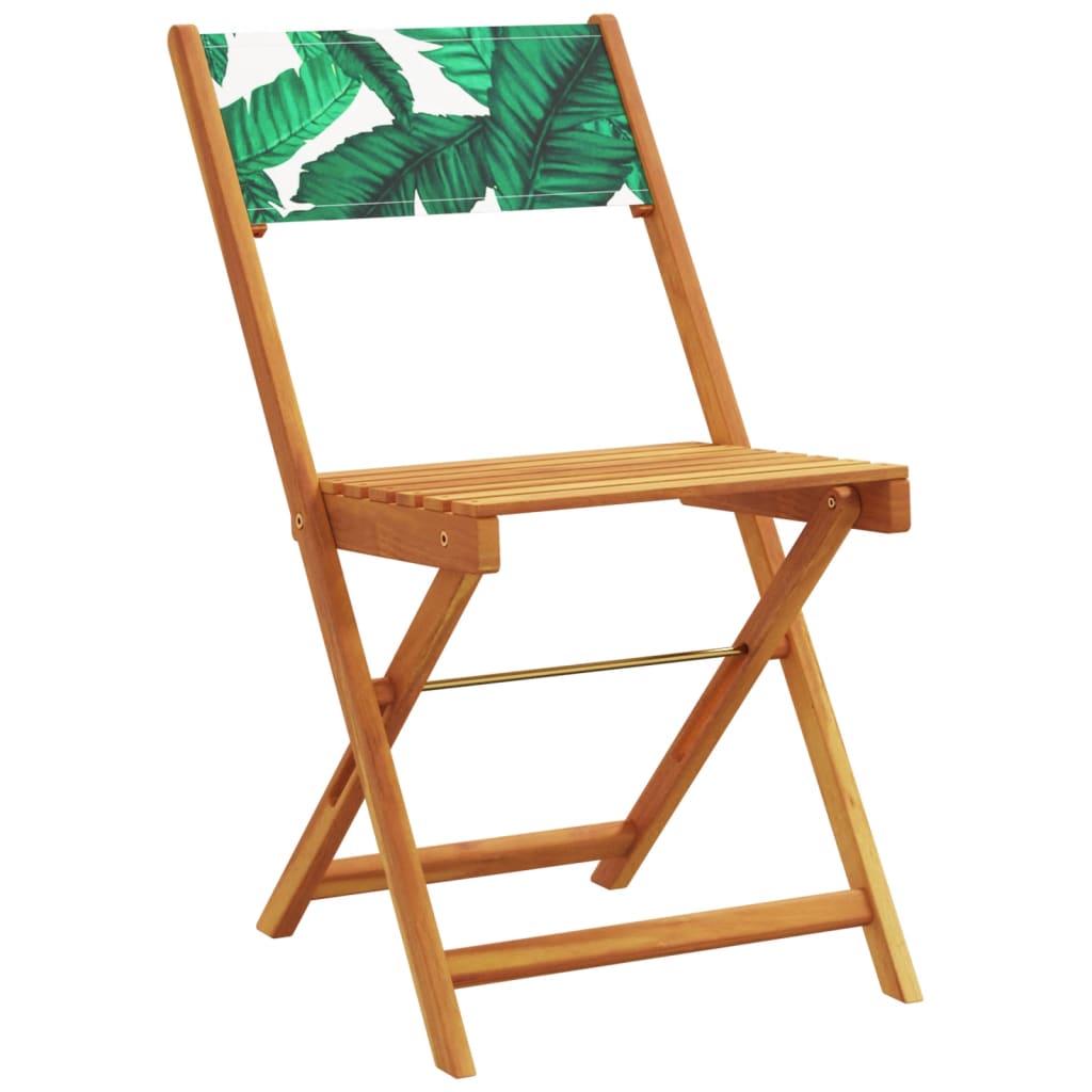 Set Pranzo da Giardino 5 pz Foglie in Tessuto e Legno Massello | homemem39